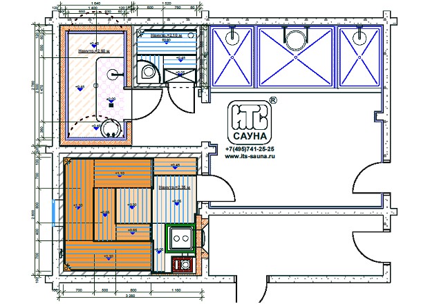 Проект сауны с хамамом